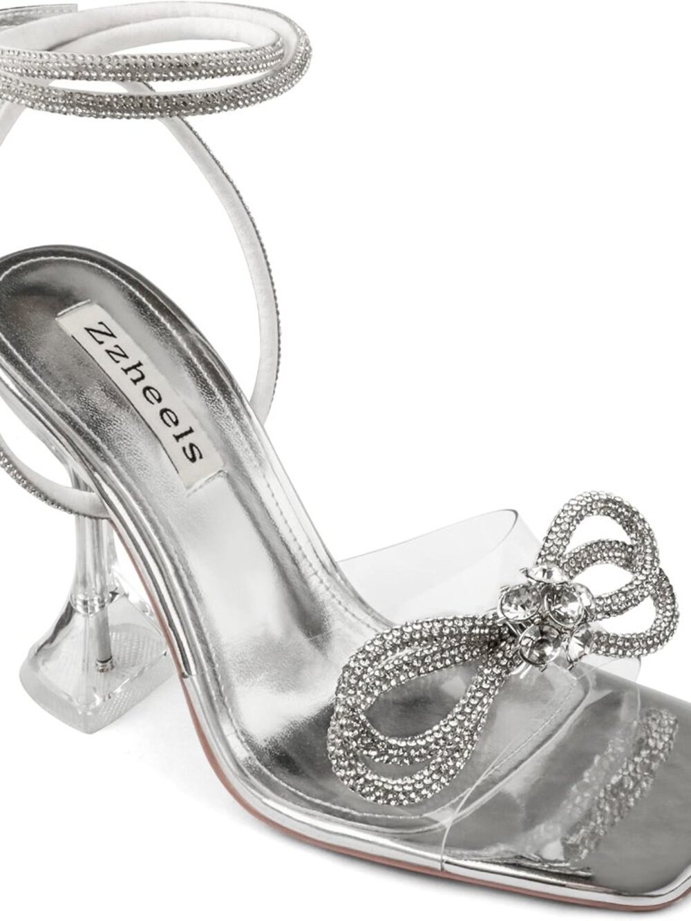Double Bowknots Crystal Clear Shoes Strappy Sandals